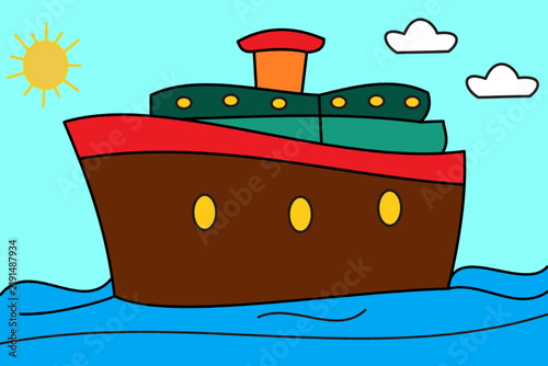 ship on a sea clipart for kids book worksheet printable kids
