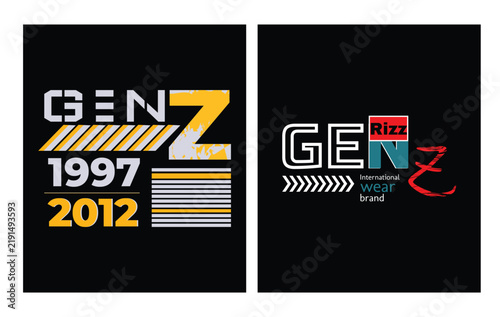 Print Gen Z Rizz Typography Streetwear Design for t shirt, wall art, poster, banner.