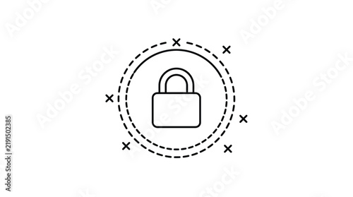 zero trust security model padlock icon vector illustration