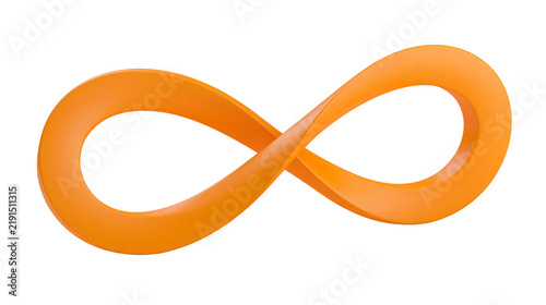 Obraz na płótnie Orange infinity symbol loop shape with smooth rounded edges