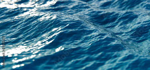 Blue Ocean Waves Surface Storm Winter Water Texture Ripples 3D Render