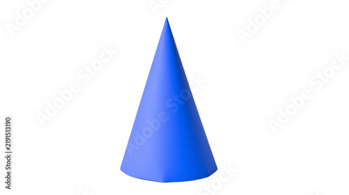Canvastavla Bright blue paper party hat cone shape