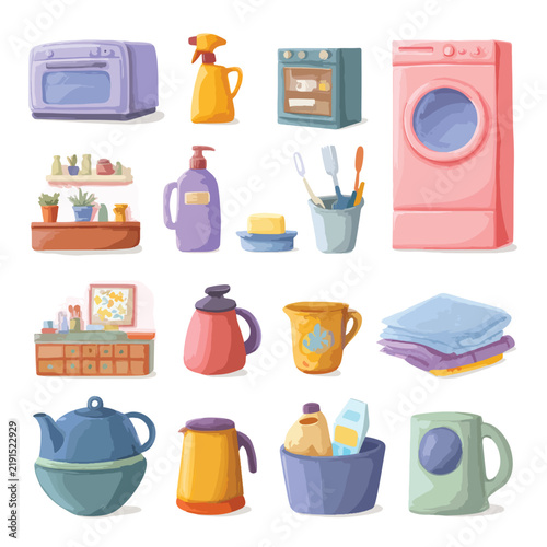 set of household appliances