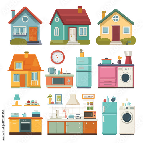set of household appliances