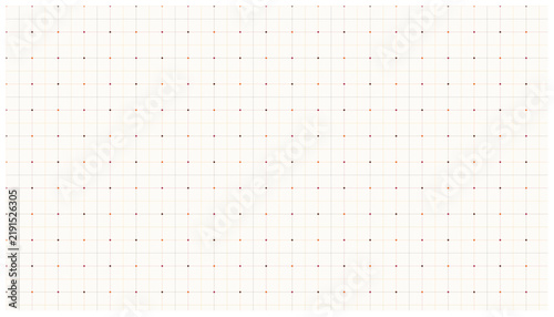 Minimalist grid pattern with orange and brown dots on off white background for designs.