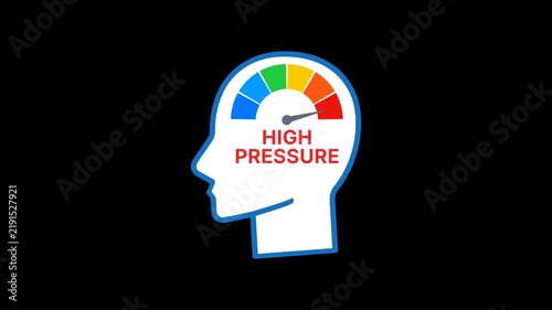 High Pressure Level Gauge in Human Head Animation