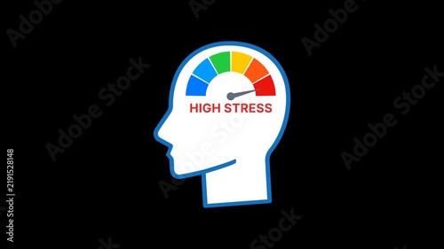 High Stress Level Gauge in Human Head Animation