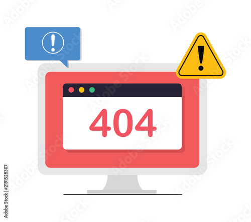 404 Error Page and Website Warning Concept