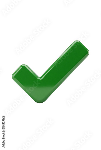 Green Check Mark Isolated on Transparent Background