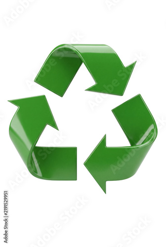 Green Recycling Symbol Isolated on Transparent Background