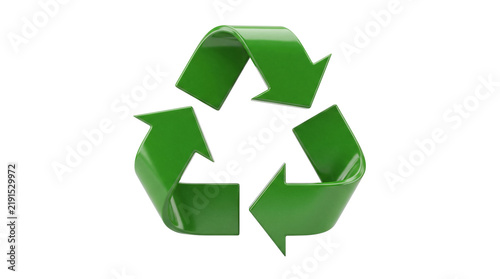 Green Recycling Symbol Isolated on Transparent Background