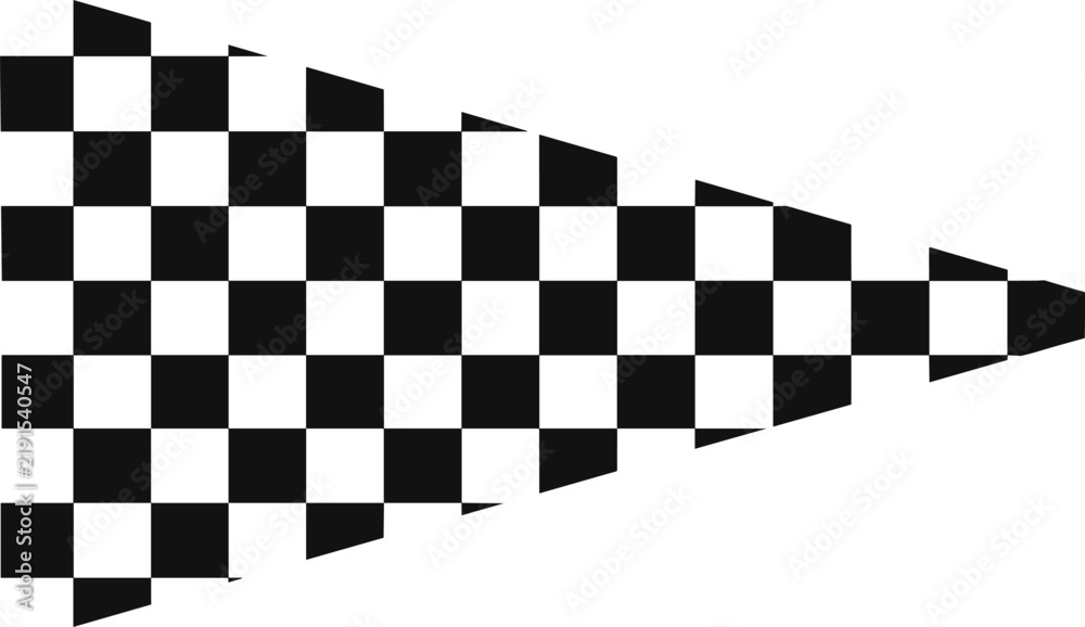 Obraz premium Checkered Triangle Pattern, Abstract Graphic Design, Modern Vector Illustration, Racing Flag Concept, Dynamic Shape.