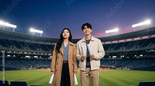 야구장의 커플 · Couple at the Baseball Stadium