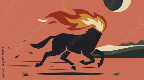 Fiery Horse Illustration