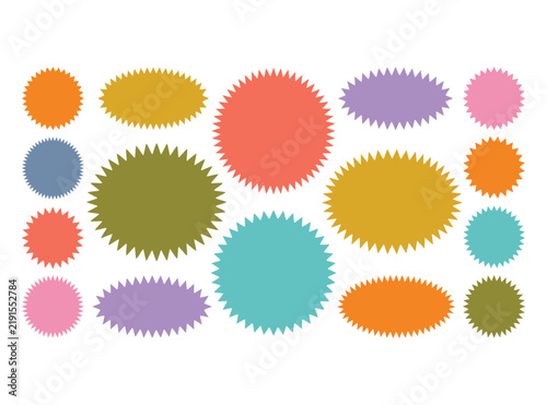 Colorful spiky virus particles isolated on plain background isolated on transparent background, Vector, illustration