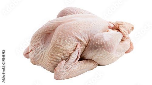 Obraz na płótnie Raw whole chicken carcass with skin and wings