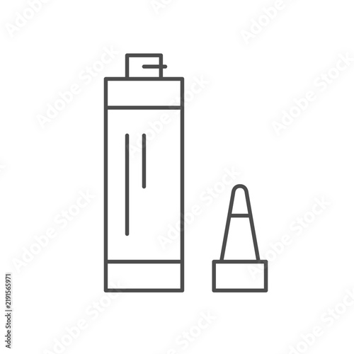 Sealant tube line outline icon isolated on white. Vector illustration