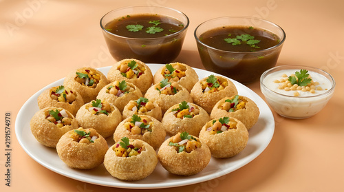 Pani puri on plate photography