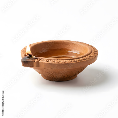 Traditional clay diya product photography