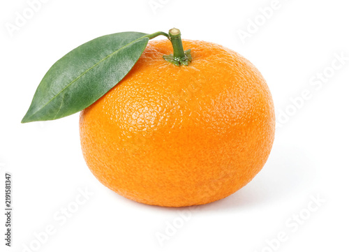 ripe tangerines on a white background