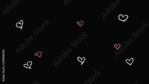 Chalk messy moving shapes on a black background, creating a dynamic hand-drawn motion graphic with a textured and energetic appearance.