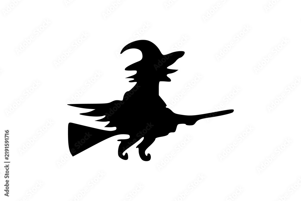 Fototapeta premium silhouette of a Wicked witch Halloween