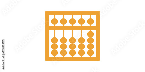 Konstfotografi Orange abacus flat icon with wooden beads for mathematical education math