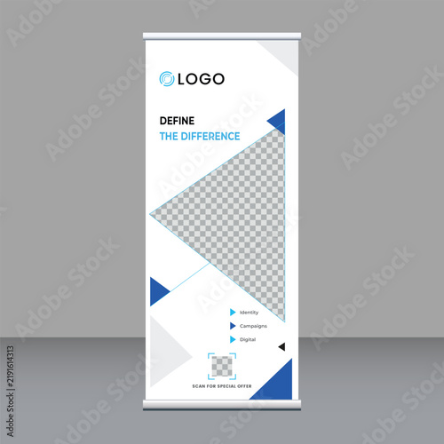 Modern Business Roll Up Banner Design Template for Corporate Promotion