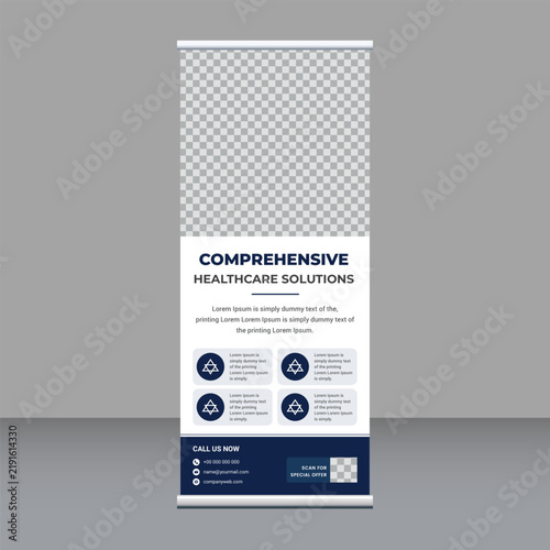 Medical and Healthcare Roll-Up Banner Design Template