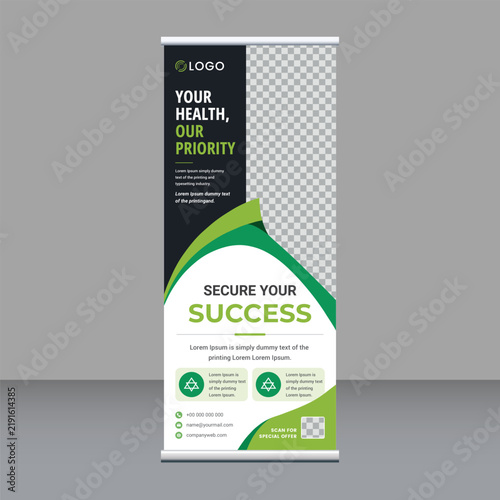 Medical and Healthcare Roll-Up Banner Design Template