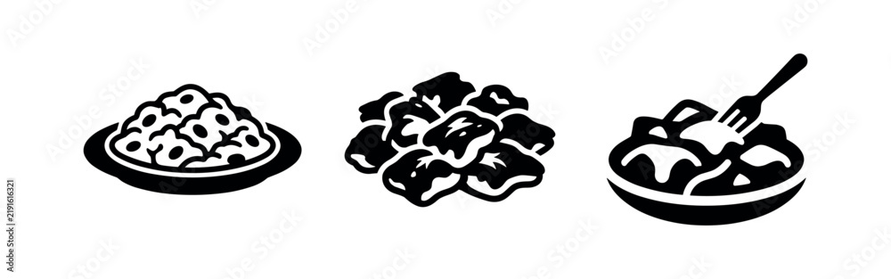 Fototapeta premium Chicken nuggets and bites icons