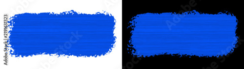 Blue paint stroke isolated on transparent background for design