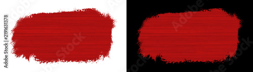 Red paint stroke isolated on transparent background for overlay