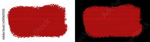 Red paint stroke isolated on transparent background for graphic