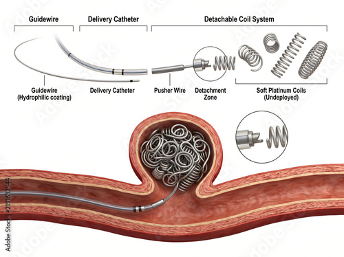 Endovascular Coiling System For Brain Aneurysm Embolization Microcatheter Diagram