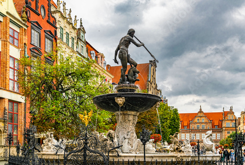 Fountain of Neptune in Gdansk, Poland