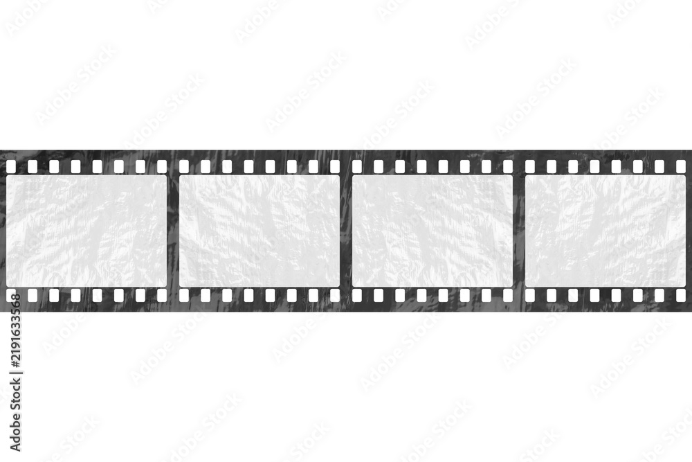 Fototapeta premium Vintage black film strip isolated on a transparent background.