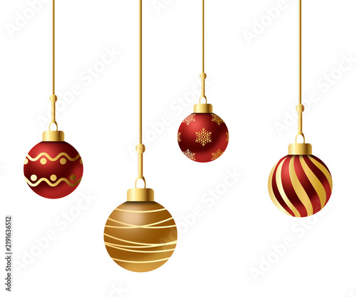 Elegant Red and Gold Hanging Christmas Ornament