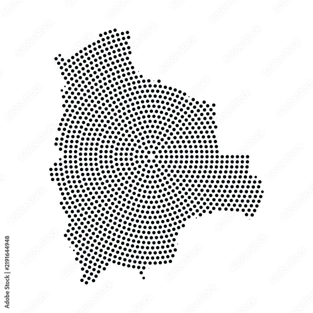 Fototapeta premium Bolivia map made of black dots