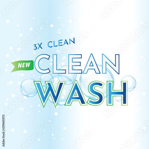 New 3X Clean Wash Laundry Cleaning Label