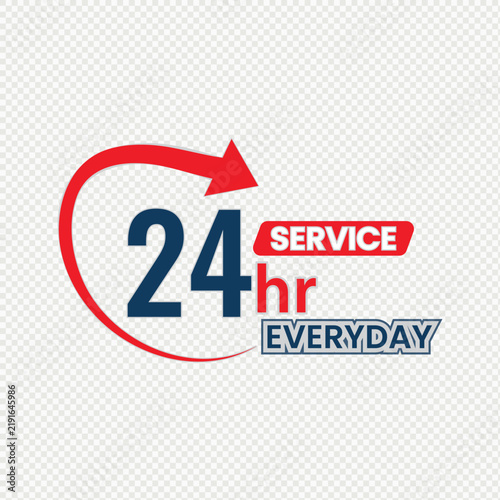 24 Hour Service Every Day Arrow Badge