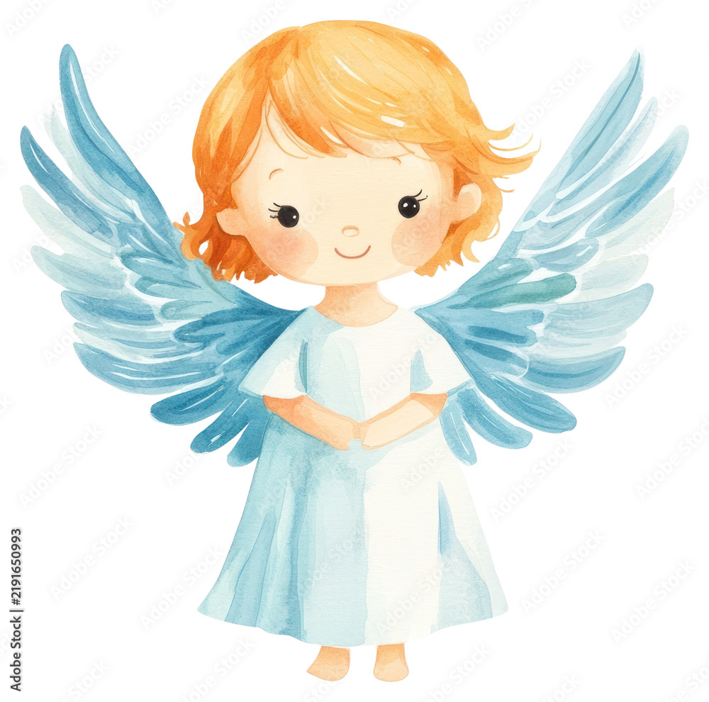 Obraz premium PNG Cute angel illustration watercolor art.
