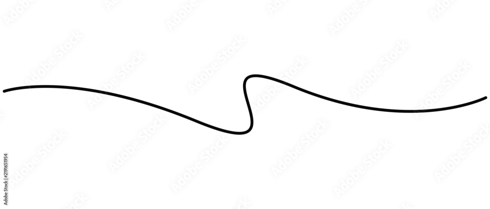 Fototapeta premium Continuous line wave divider for minimalist design and modern graphic layout