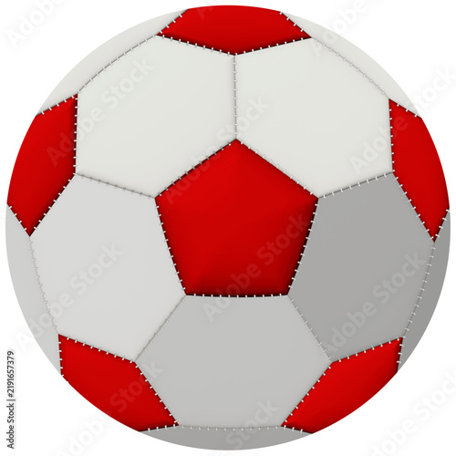 Ballon Football pentagones classique rouge
