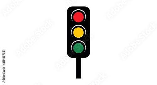 Standard vertical traffic light icon with red yellow and green signal lights