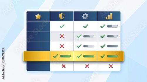Comparison Table with a Highlighted Insurance Premium Row – Insurance Policy Comparison Concept