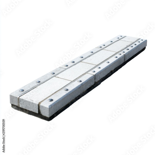 Long Concrete Sidewalk Slab with Metal Bolts for Urban Construction and Architectural Use in Outdoor Spaces