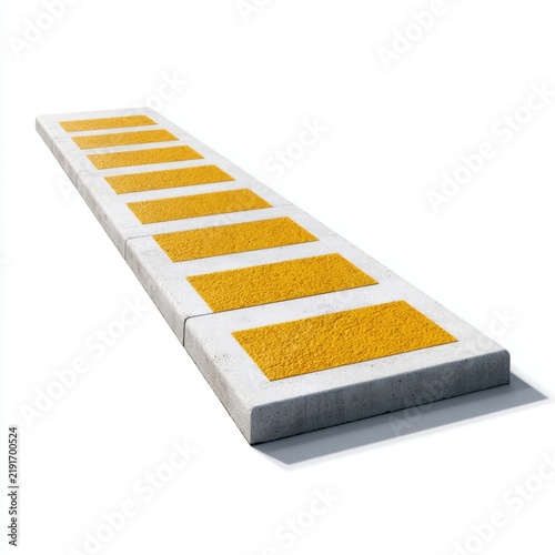 Stylish Concrete Pedestrian Pathway with Textured Yellow Markings for Urban Environments