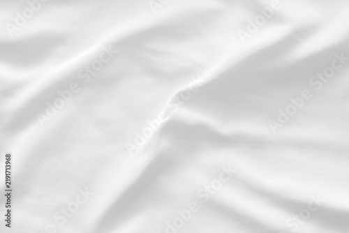 Close up white wrinkled fabric texture rippled surface, Soft focus.
