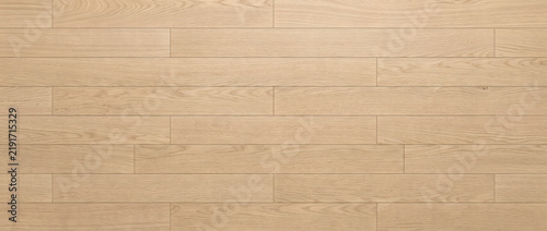 Obraz na płótnie Oak wood plank flooring texture with natural light grain and staggered seams for